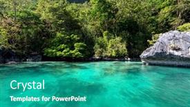  Presentation with lagoon - PPT theme having inside-the-big-lagoon background and a teal colored foreground