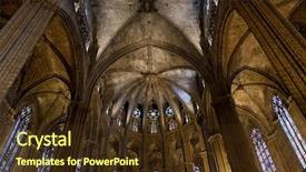  Presentation with gothic cathedral - Cool new slides with inside the cathedral of santa backdrop and a tawny brown colored foreground