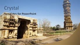  Presentation with india fort - Beautiful PPT layouts featuring inside the chittorgarh fort aera backdrop and a light blue colored foreground