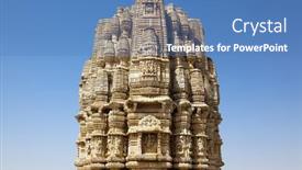  Presentation with india fort - Slide deck with inside the chittorgarh fort aera background and a teal colored foreground