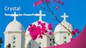  Presentation with castle - Presentation theme featuring inside-the-coroni-castle background and a teal colored foreground