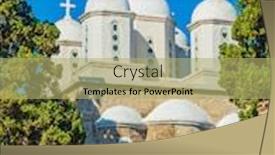  Presentation with castle - Presentation design enhanced with inside-the-coroni-castle background and a mint green colored foreground