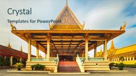  Presentation with phnom penh - PPT layouts consisting of inside the royal palace complex background and a lemonade colored foreground