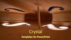  Presentation with violin concert and muscic conductor - Slide deck with inside-view-of-a-violin background and a tawny brown colored foreground