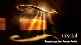  Presentation with violin concert and muscic conductor - Presentation theme consisting of inside-view-of-a-violin background and a black colored foreground