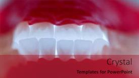  Presentation with human anatomy - Amazing slide set having inside-view-of-human-jaw backdrop and a crimson colored foreground