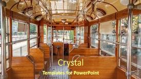  Presentation with tram - Beautiful slide deck featuring inside-view-of-the-retro backdrop and a tawny brown colored foreground