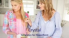  Presentation with teenage suicide - Theme with mother and teenage daughter arguing background and a sky blue colored foreground