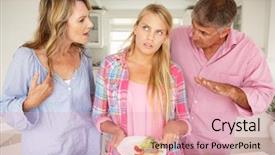  Presentation with parents - Theme consisting of parents making teenage daughter do chores at home background and a lemonade colored foreground