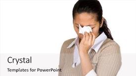  Presentation with white and black woman climbing ladders - Cool new presentation theme with wrong news - woman cries quietly isolated backdrop and a  colored foreground