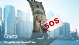  Presentation with boat - PPT layouts featuring insolvency - businessman asking for help background and a teal colored foreground