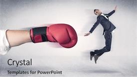  Presentation with job - PPT theme having insolvency - businessman gets fired from his background and a light gray colored foreground