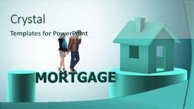  Presentation with mortgage - Theme consisting of insolvency - concept of family taking mortgage background and a sky blue colored foreground