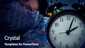  Presentation with minute - Slides enhanced with minute - insomnia alarm clock and teen background and a navy blue colored foreground