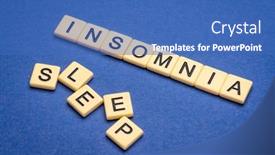  Presentation with sleep health - Beautiful theme featuring insomnia-and-sleep-words backdrop and a teal colored foreground