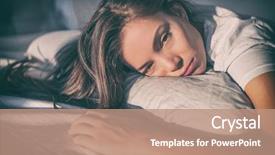  Presentation with tired - Theme with insomnia asian girl with funny background and a coral colored foreground