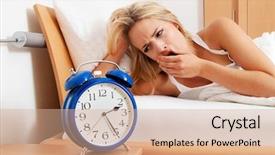  Presentation with sleep - Presentation design having insomnia with clock at night background and a coral colored foreground