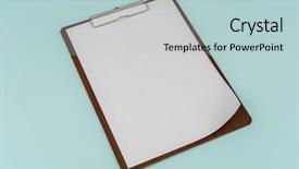  Presentation with paper - Amazing slide set having blank checklist - clip board and paper backdrop and a light blue colored foreground