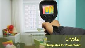  Presentation with temperature sensor - PPT theme enhanced with inspection of building check temperature background and a tawny brown colored foreground