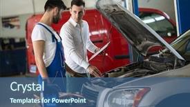  Presentation with inspection - Slide deck having inspection with manager on car background and a ocean colored foreground