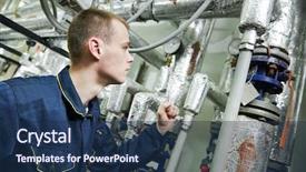  Presentation with hvac system - Beautiful presentation theme featuring inspector of fire engineering backdrop and a navy blue colored foreground