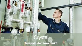  Presentation with fire system - Cool new presentation design with inspector of fire engineering backdrop and a gray colored foreground