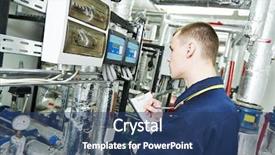  Presentation with fire system - Cool new slides with inspector of fire engineering backdrop and a ocean colored foreground