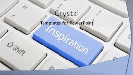  Presentation with inspiration - Colorful presentation enhanced with inspiration-key-on-keyboard backdrop and a light gray colored foreground