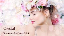  Presentation with beautiful spring flowers - Audience pleasing theme consisting of inspiration of spring and summer backdrop and a lemonade colored foreground