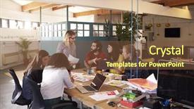  Presentation with project manager meeting - Amazing slides having inspirational business - wide angle shot of female backdrop and a tawny brown colored foreground