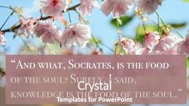  Presentation with ancient greek - PPT layouts having inspirational quote by ancient greek background and a coral colored foreground