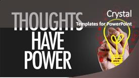  Presentation with thoughts - Presentation theme enhanced with inspirational quotes - hand writing the text thoughts background and a dark gray colored foreground