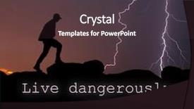  Presentation with strikes - Colorful slide set enhanced with inspirational quotes - live dangerously and you live backdrop and a tawny brown colored foreground