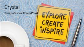  Presentation with inspire - Presentation having inspirational reminder on sticky note background and a light blue colored foreground