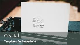  Presentation with inspirational - Presentation design consisting of inspirational sentences typed on a vintage typewriter be yourself those aren't your people background and a dark gray colored foreground