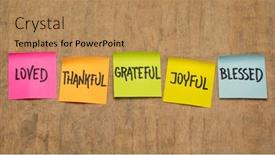  Presentation with blessed - Colorful slide set enhanced with inspirational-set-of-reminder-notes backdrop and a coral colored foreground