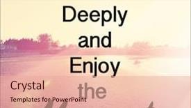  Presentation with breath - PPT layouts consisting of inspirational typographic quote - breathe deeply background and a coral colored foreground