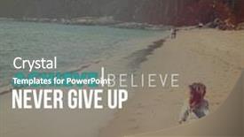  Presentation with achieve - Presentation theme with inspirational typographic quote - achieve believe never give up background and a gray colored foreground
