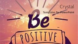  Presentation with quote - PPT theme enhanced with inspirational typographic quote - be positive background and a coral colored foreground