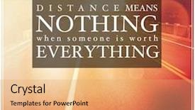  Presentation with everything - Presentation with inspirational typographic quote - distance means nothing when tomorrow is worth everything background and a coral colored foreground