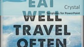  Presentation with quote - Amazing slide deck having inspirational typographic quote - eat well travel often backdrop and a light blue colored foreground