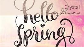  Presentation with quote - Amazing PPT theme having inspirational typographic quote - hello spring backdrop and a lemonade colored foreground