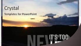  Presentation with inspirational - Colorful PPT theme enhanced with inspirational typographic quote - it's never too late backdrop and a light blue colored foreground