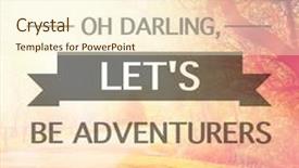  Presentation with inspirational - Slide set with inspirational typographic quote - oh darling let's be adventures background and a cream colored foreground