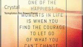  Presentation with inspirational - Cool new PPT theme with inspirational typographic quote - one of the happiest moments backdrop and a cream colored foreground