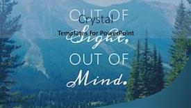  Presentation with quote - PPT theme consisting of inspirational typographic quote - out of sight out of mind background and a light blue colored foreground