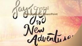  Presentation with inspirational - Slide set consisting of inspirational typographic quote - say yes to new adventures background and a cream colored foreground