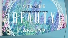  Presentation with inspirational - Beautiful presentation theme featuring inspirational typographic quote - see the beauty around you backdrop and a light blue colored foreground