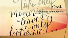  Presentation with leave - Presentation design consisting of inspirational typographic quote - take only memories leave only footprints background and a lemonade colored foreground