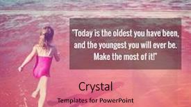  Presentation with today - Presentation design consisting of youngester - inspirational typographic quote - today background and a coral colored foreground